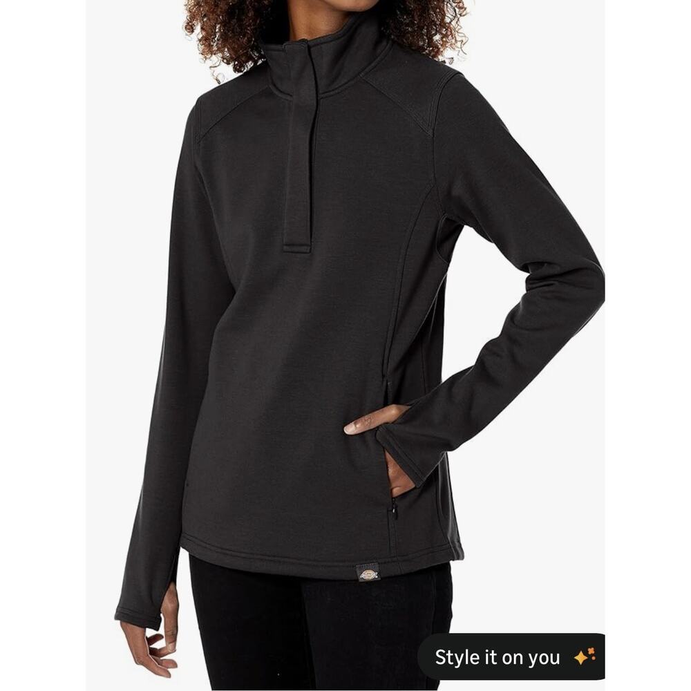 Dickies Women's Black Utility Fleece Sweatshirt NWT DuraTech waterproof Size Med